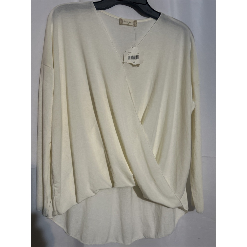 NWT Altar'd State Cream Wrap Front Long Sleeve Top Size S
